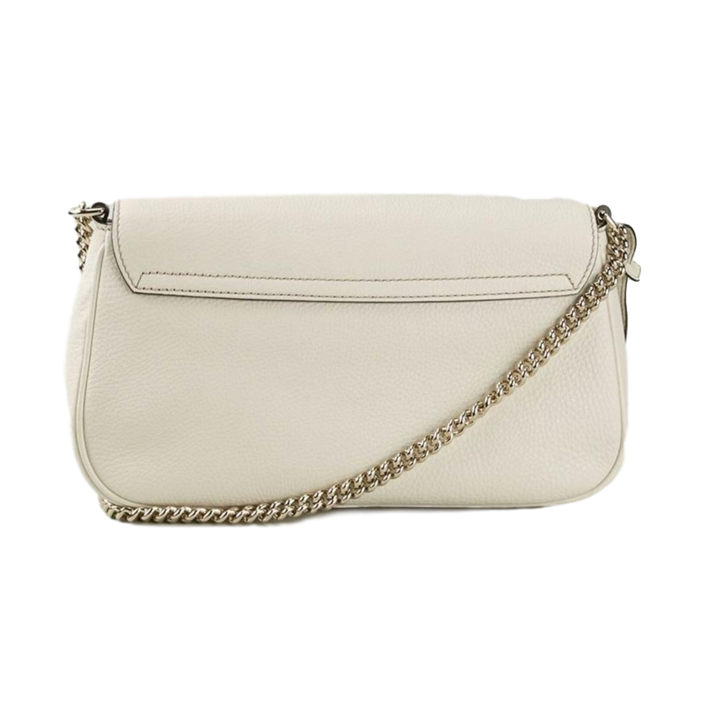 Gucci Soho Disco Crossbody Flap Ivory Signature Collection Gold Chain