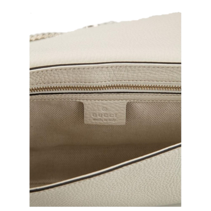 Gucci Soho Disco Crossbody Flap Ivory Signature Collection Gold Chain