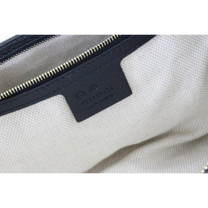 Gucci Soho Leather Structured Small Tote Crossbody Bag Black