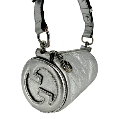 Gucci Blondie Mini Shoulder Bag in Metallic Silver Leather