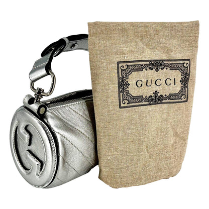 Gucci Blondie Mini Shoulder Bag in Metallic Silver Leather