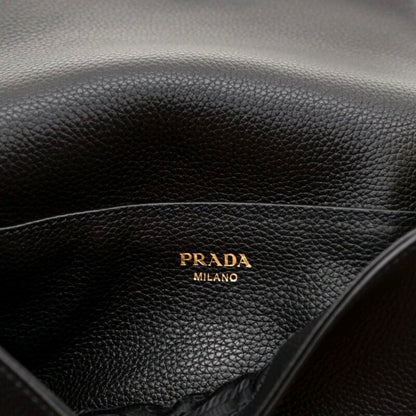 Prada Milano Black Small Leather Crossbody Bag Web Stripe Strap