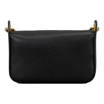 Prada Milano Black Small Leather Crossbody Bag Web Stripe Strap