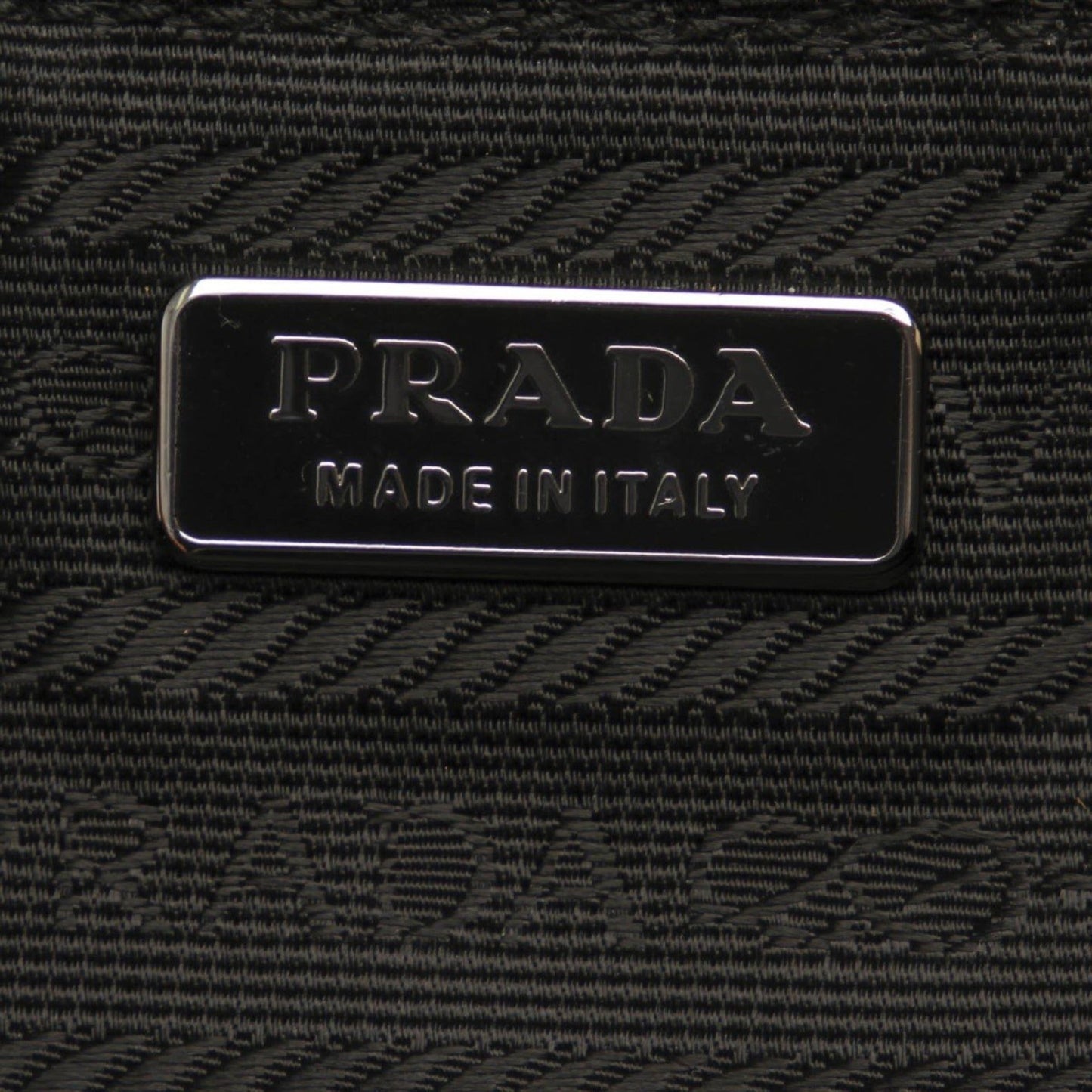 Prada Black Tessuto Nylon Pouch Prada Triangle Logo Wristlet Clutch Bag