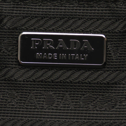 Prada Black Tessuto Nylon Pouch Prada Triangle Logo Wristlet Clutch Bag