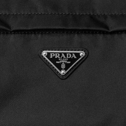 Prada Marsupio Tessuto Nylon Triangle Logo Black Adjustable Belt Bag