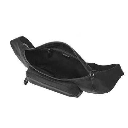 Prada Marsupio Tessuto Nylon Triangle Logo Black Adjustable Belt Bag