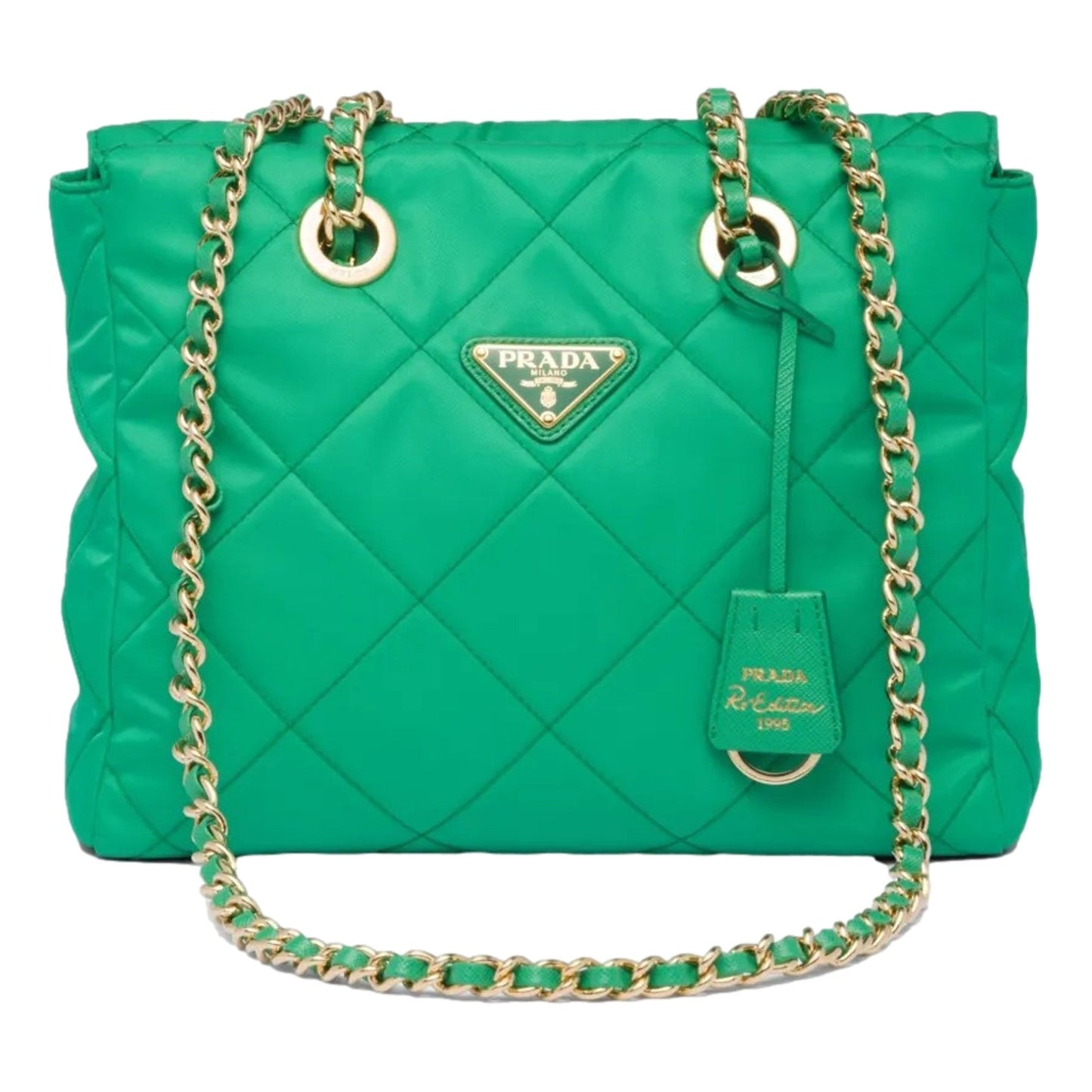 Prada Re-Edition Menta Green 1995 Chaîne Re-Nylon Tote Bag