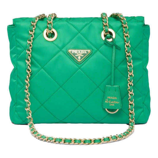 Prada Re-Edition Menta Green 1995 Chaîne Re-Nylon Tote Bag