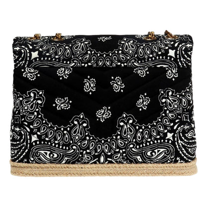 Saint Laurent Loulou Black Paisley Quilted Cross Body Bag
