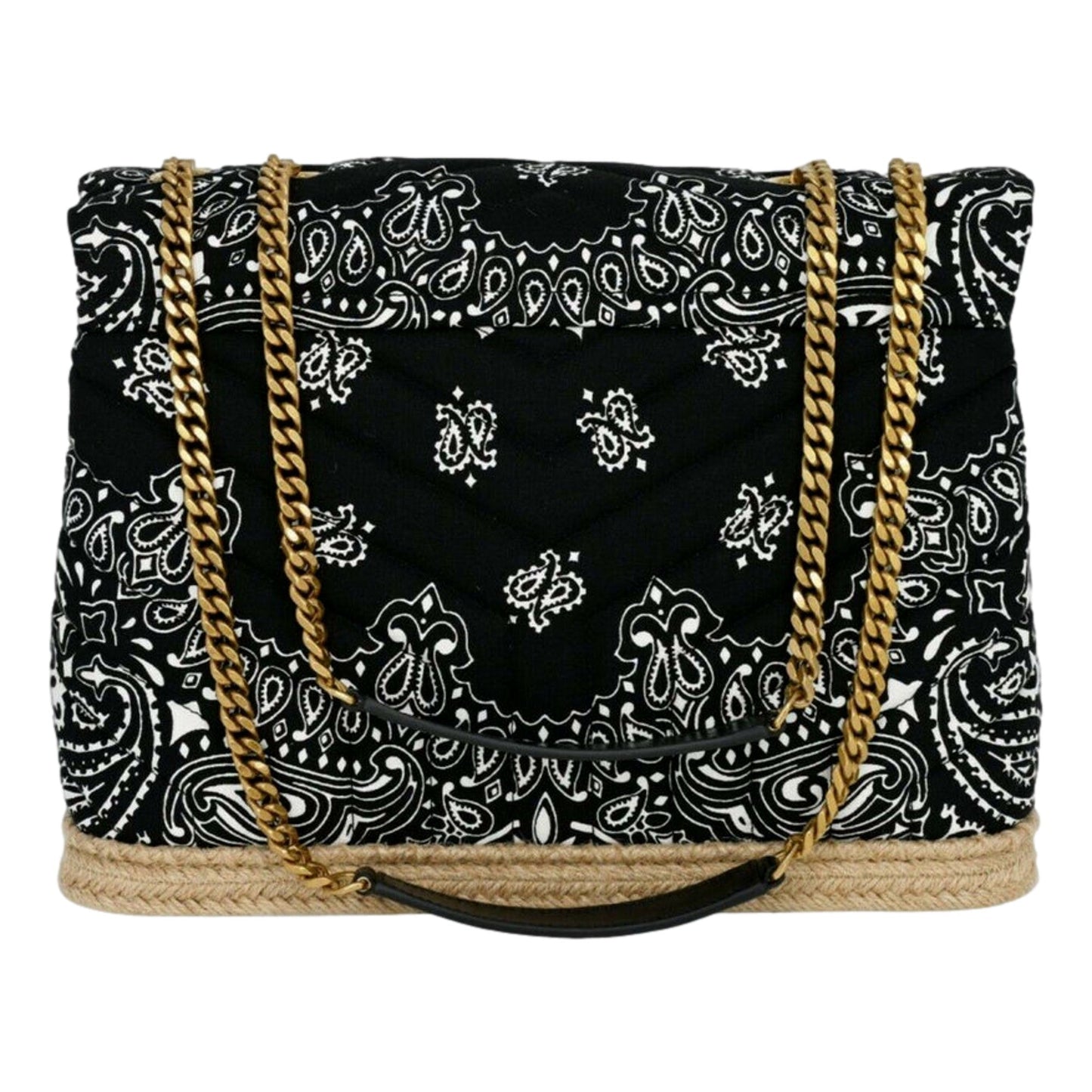 Saint Laurent Loulou Black Paisley Quilted Cross Body Bag