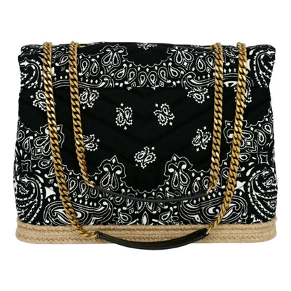 Saint Laurent Loulou Black Paisley Quilted Cross Body Bag