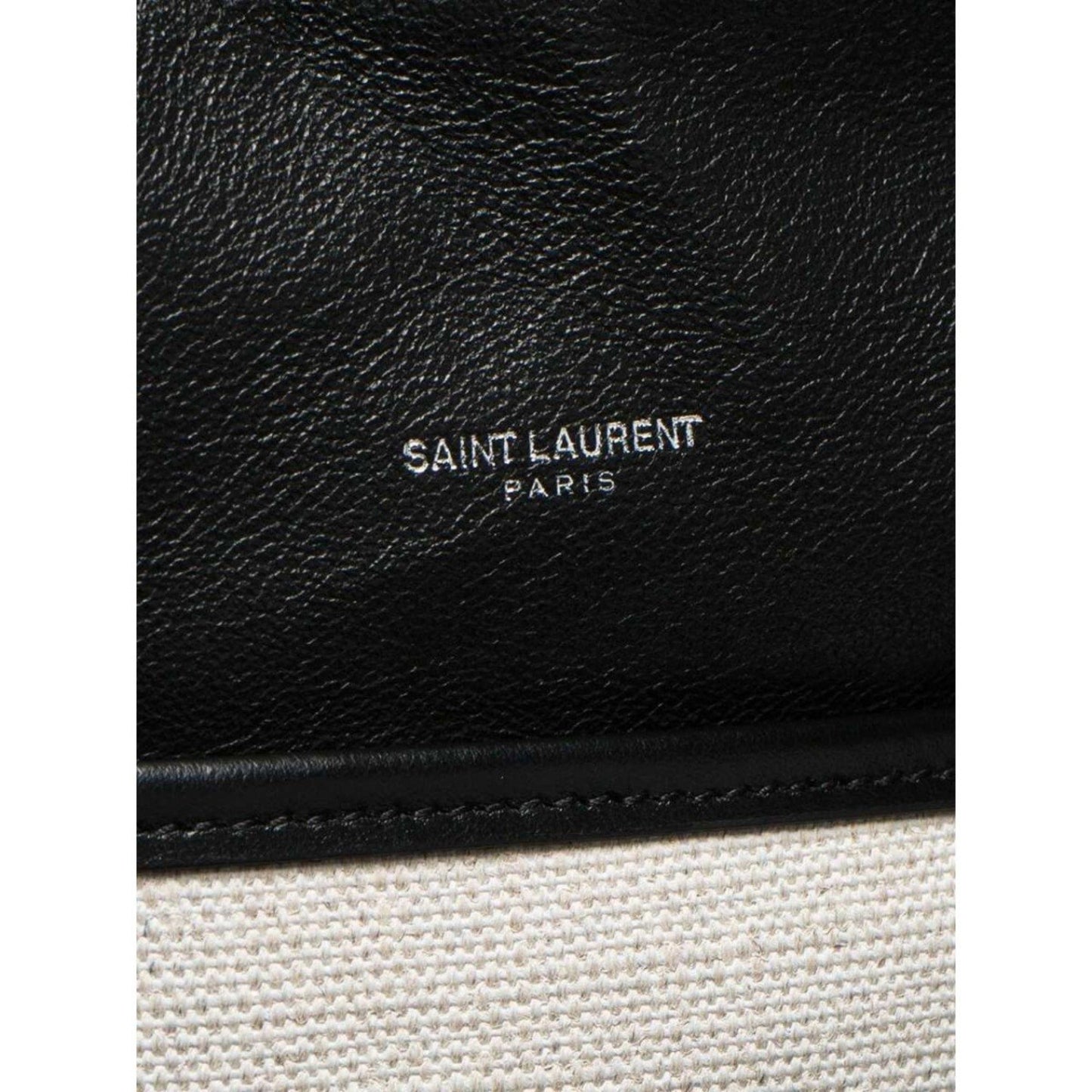 Saint Laurent Teddy White Coated Linen Drawstring Bucket Bag