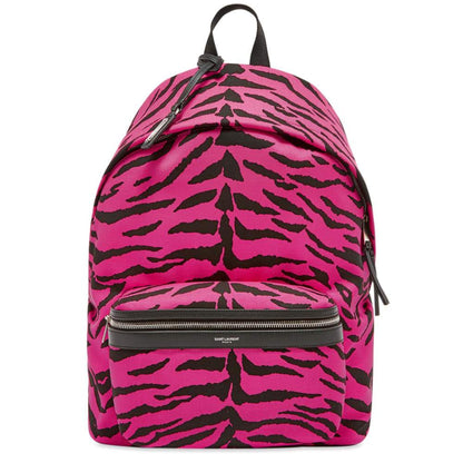 Saint Laurent Unisex Pink Zebra City Backpack