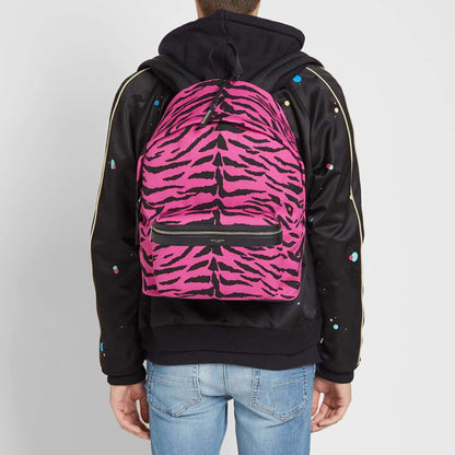 Saint Laurent Unisex Pink Zebra City Backpack
