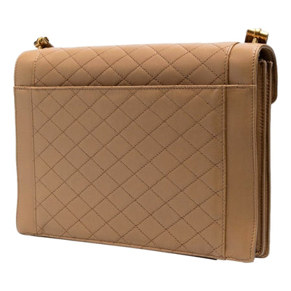 Saint Laurent Gabby Monogram Quilted Lambskin Leather Light Brown Shoulder Bag