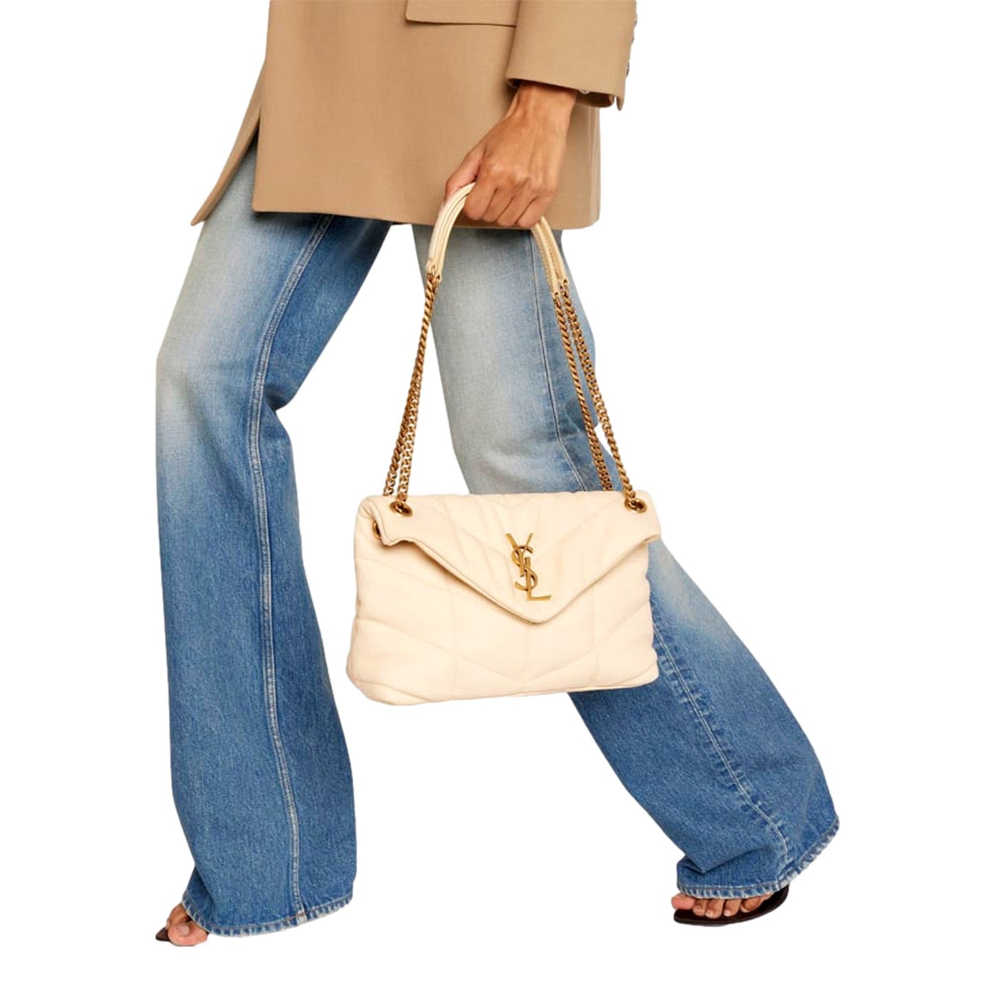 Saint Laurent Lou Puffer Medium Shoulder Bag in Quilted Leather