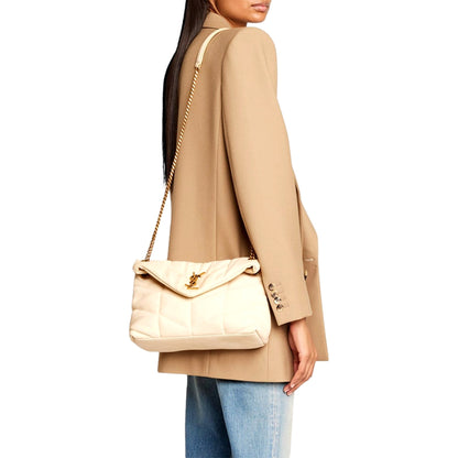 Saint Laurent Lou Puffer Medium Shoulder Bag in Quilted Leather