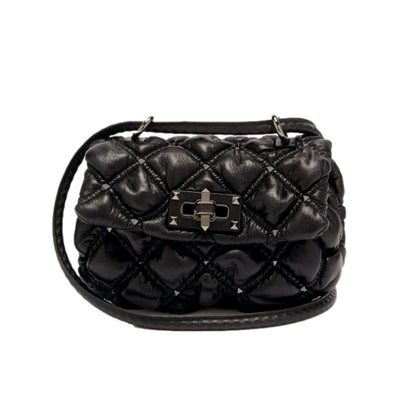 Valentino Garavani Spikeme Black Studded Leather Small Crossbody Bag