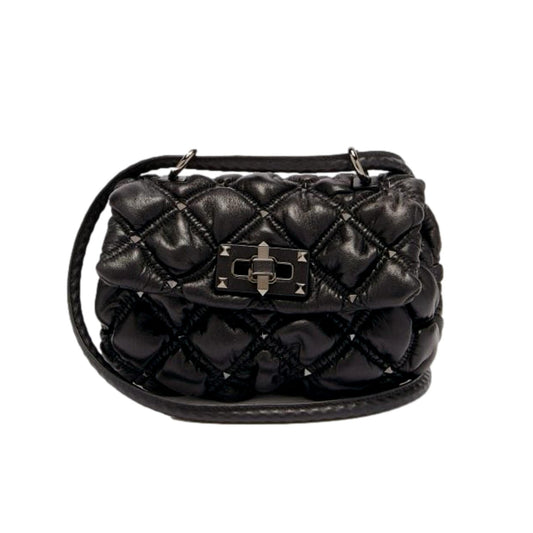 Valentino Garavani Spikeme Black Studded Leather Small Crossbody Bag