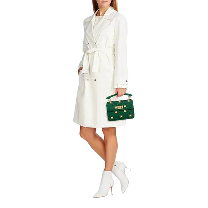 Valentino Garavani Roman Stud Medium Shoulder Bag Metallic Green Lurex