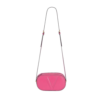Valentino Garavani VLogo Walk Crossbody Bag Pink Calf Leather Medium