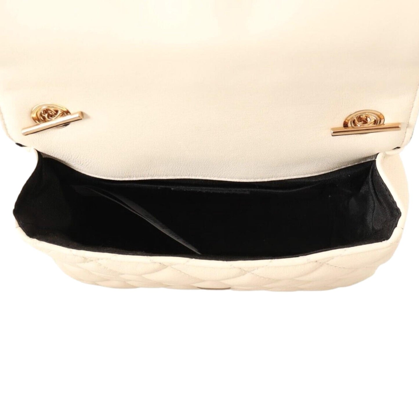 Versace La Medusa Nappa Quilted Beige Leather Chain Small Crossbody Bag